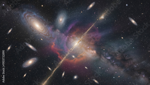 Wallpaper Mural Colorful Spiral Galaxy Cluster in Deep Space
 Torontodigital.ca