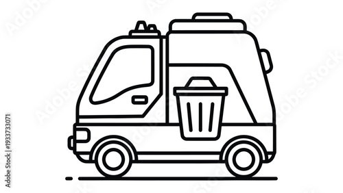 Garbage Truck's Daily Rounds: An illustration of a garbage truck, diligently fulfilling its duty of collecting waste, reflecting a commitment to environmental care and responsible waste management.