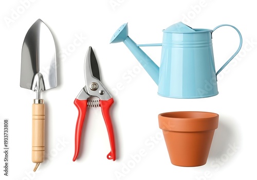 Wallpaper Mural Gardening tools and supplies on a white background Torontodigital.ca