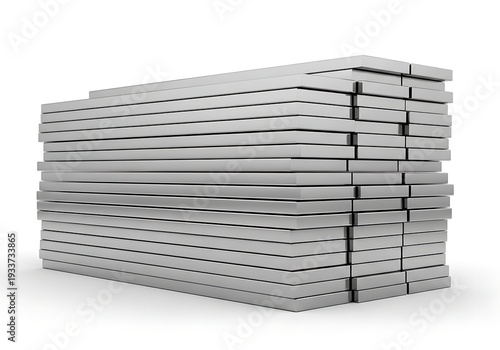 Wallpaper Mural A stack of metal grating panels on a white background Torontodigital.ca