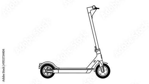 Urban Electric Scooter Illustration: A sleek, modern electric scooter is presented in a clean illustration style, emphasizing its streamlined design and functionality. This image suggests mobility.
