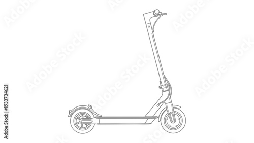 Electric Scooter Outline: An outline of a modern electric scooter, showcasing its sleek design and functionality.