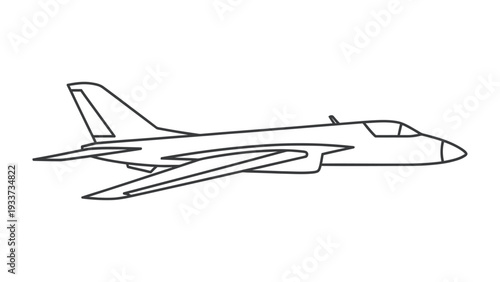 Streamlined Silhouette of a Jet: A sleek jet aircraft soars gracefully, embodying the pinnacle of aviation technology.