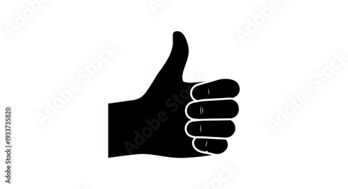 Black silhouette of a hand giving a thumbs up gesture.