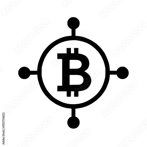 Cryptocurrency Blockchain Network Silhouette Icon