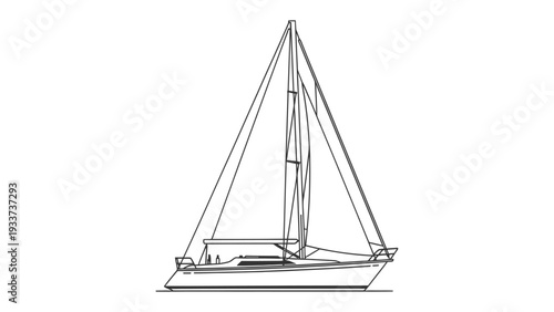 Sailboat Silhouette: A graceful sailboat sketched against a neutral backdrop, its lines capturing the essence of maritime adventure and freedom.