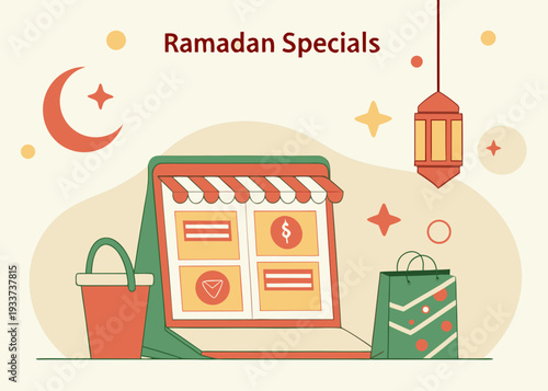 A festive display of colorful decorations and sweets for the muslim holiday of ramadan. isolated on transparent background, isolated on white background, Vector
