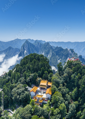 Wallpaper Mural Aerial View of South Peak of Mount Hua with Taoist Temple Torontodigital.ca