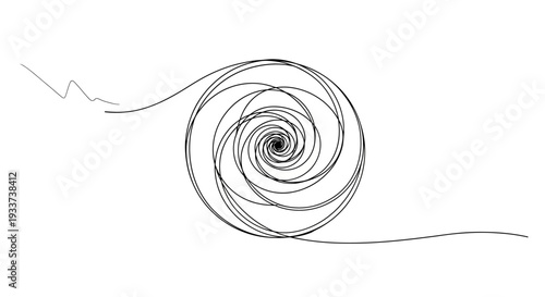 Abstract Swirling Spiral Line Art - Dynamic Energy Flow