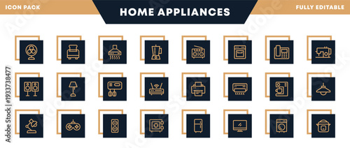 Home Appliances and Furniture Icons Collection for Website, Application and UI UX