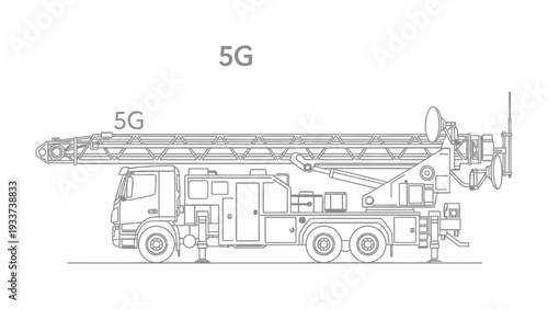 Mobile Crane in Action: A modern mobile crane, featuring cutting-edge 5G technology, stands ready to assist in the technological evolution.