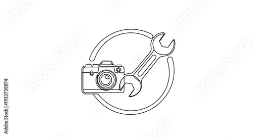 Camera Repair and Maintenance Icon: Photo Equipment Service and Fixing