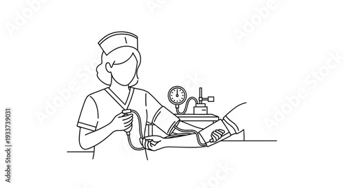Nurse Checking Patient Heart Rate Monitor.