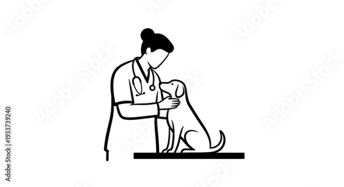 Veterinarian Examining Dog in Clinic Setting.