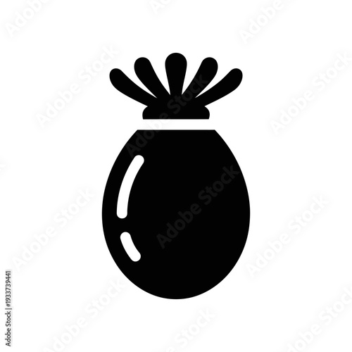 Elegant black ink bottle featuring a classic feather quill top, perfect for vintage, writing, or creative design projects.