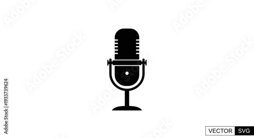 Retro Microphone Icon - Vintage Audio Recording Symbol