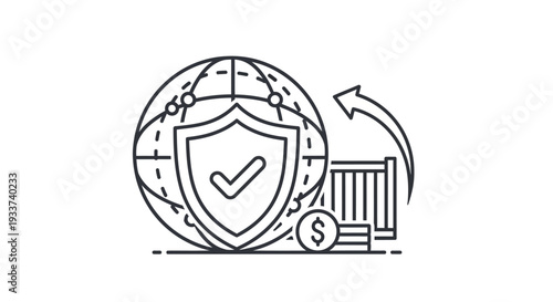 Global Security Protection and Financial Investment Icon