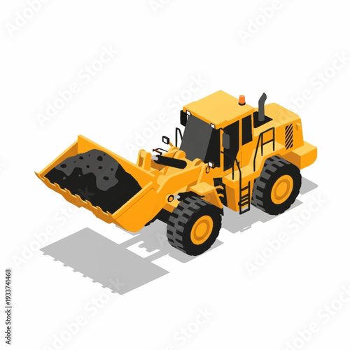 Yellow Front End Loader Heavy Machinery Construction Equipment.