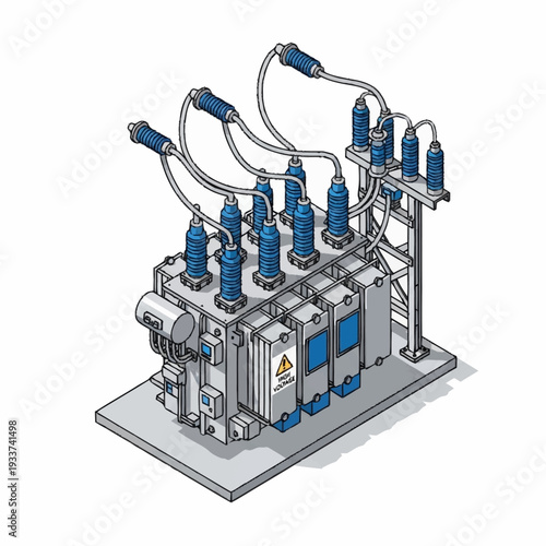 Industrial equipment with pipes and valves in a factory setting.