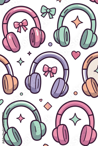 Seamless vector pattern set featuring funny monsters, red and white peppers, and red and white cats in a cute cartoon illustration style