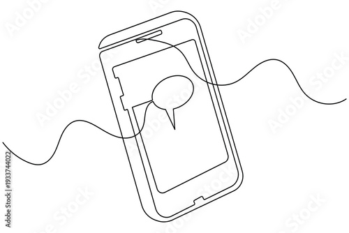  Simple mobile phone icon minimalist continuous line art