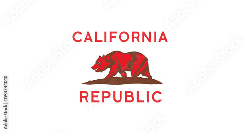 California Flag Republic Bear Graphic State Symbol America USA
