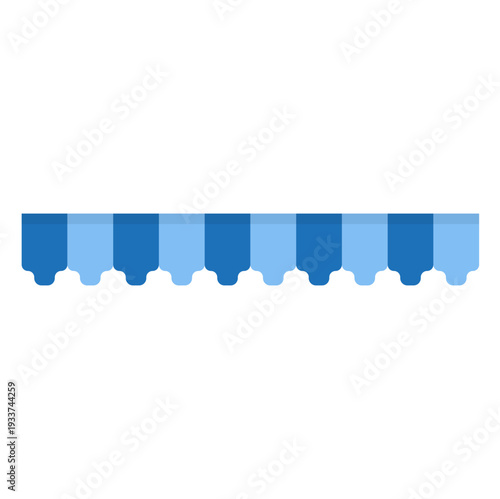 shop canopy tent store isolated on white background. Roof awning, cafe sunshade striped umbrella. Vector flat illustration