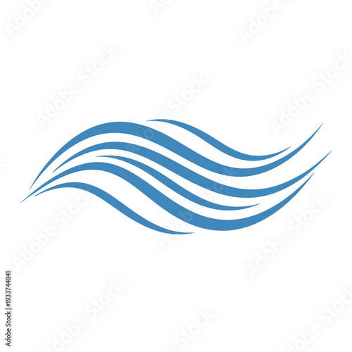 Blue Wavy Lines Abstract Design Element.