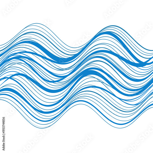 Blue Wavy Lines Pattern Design Element.