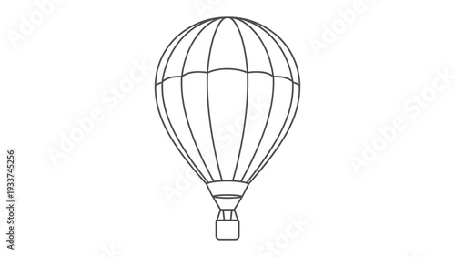 Hot Air Balloon Silhouette: A minimalist black and white silhouette of a hot air balloon against a backdrop of boundless possibilities. conveying a sense of adventure and freedom.