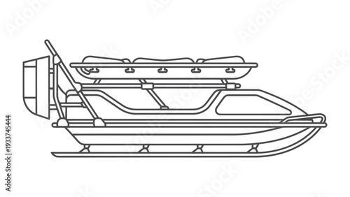 Arctic Rescue Sled: A rugged and specialized sled, purpose-built for efficient rescue operations in snowy and icy terrains. Designed for safety and reliability in harsh arctic conditions.