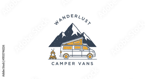 Wanderlust Camper Vans Logo Design.