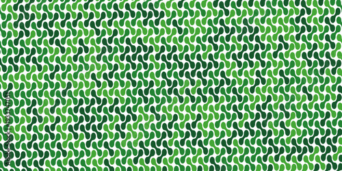 seamless pattern metal grid meatball wall decoration with chains circle wallpaper green paper ornament cover page banner template design.