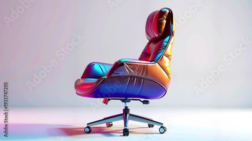 Colorful office chair with wheels.