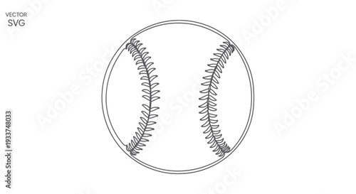 Baseball Outline Vector Graphic
