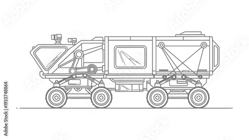 Mars Rover Blueprint: An illustrative design showcases a futuristic Mars rover, ready to explore the unknown terrains, symbolizing innovation, exploration, and the pursuit of discovery.
