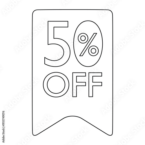 50 percent off tag for sale announcement vector illustration