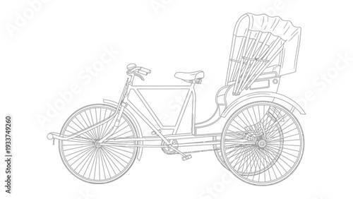 Vintage Rickshaw: An antique rickshaw, a charming three-wheeled vehicle.