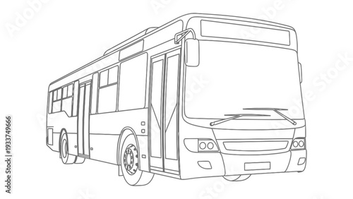 City Bus Illustration: A sleek city bus illustration, capturing the essence of urban transportation with a focus on simplicity and modern design.