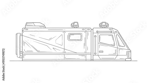 Futuristic Transport Sketch: A sleek, modern transport vehicle design, ideal for conceptual projects related to mobility and technological innovation.