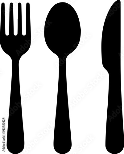 Kitchen Utensils and Cooking Tools Silhouette Icon Set