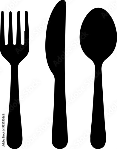 Kitchen Utensils and Cooking Tools Silhouette Icon Set
