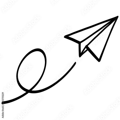 Paper Plane Airplane Message Icon Illustration