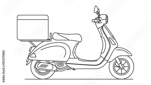 Elegant Scooter Silhouette: A sleek, classic scooter stands poised, its clean lines and iconic design exuding timeless charm. It's ready to transport goods or passengers with style.