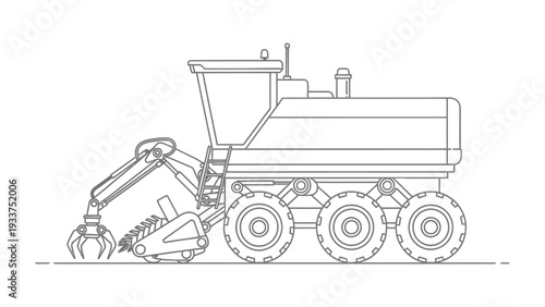 Engineering Marvel: a detailed illustration of a robust industrial machine, ready to tackle the most demanding tasks with precision and power.