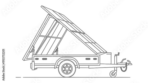 Solar Panel Trailer: Clean energy and modern technology come together in this image of a solar panel trailer, showcasing the potential for sustainable energy solutions and green innovation.