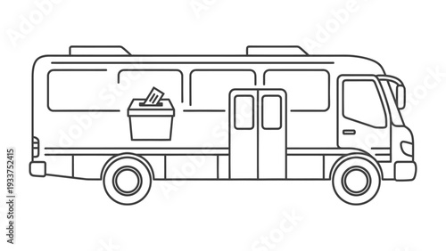 Mobile Voting Station: A simple illustration of a mobile voting station, equipped to facilitate democracy on the move. Symbolizing accessibility, community, and the fundamental right to participate.
