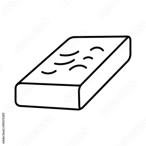 Minimalist line art of an eraser with a hand-drawn sad face, symbolizing stress or frustration in learning or work environments.