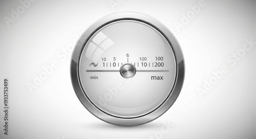 Vintage analog radio dial with chrome bezel and white face.