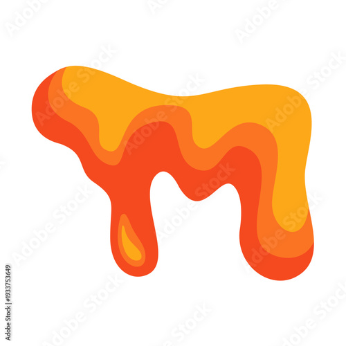 magma lava. volcanic fire orange texture, realistic cartoon liquid hot metal. vector graphic